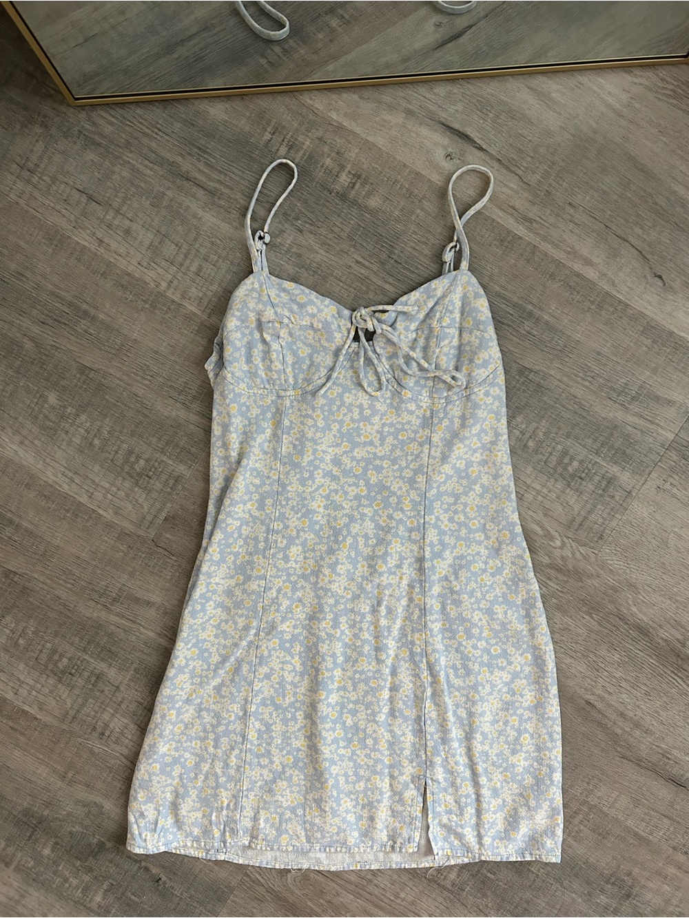 Aeropostale Floral Keyhole Bustier Mini Dress Blue Floral Size Small NWOT